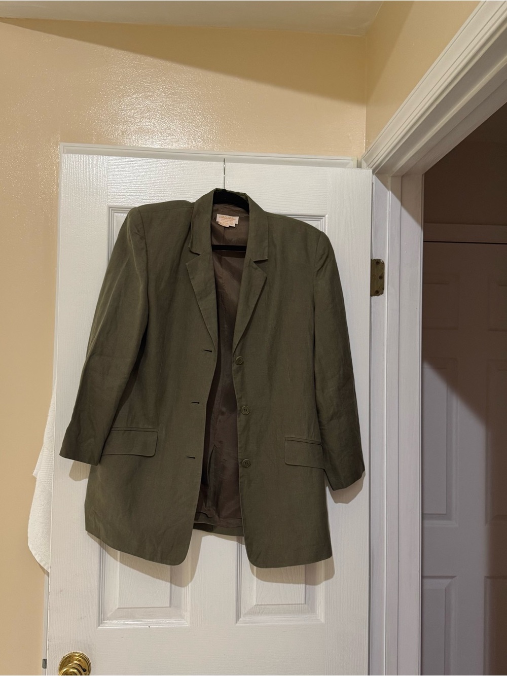 Brooks Brothers Women's Khaki Green Linen Blazer